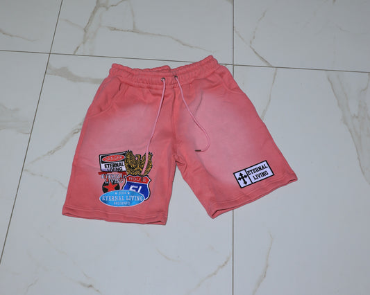 PInk Patched Shorts